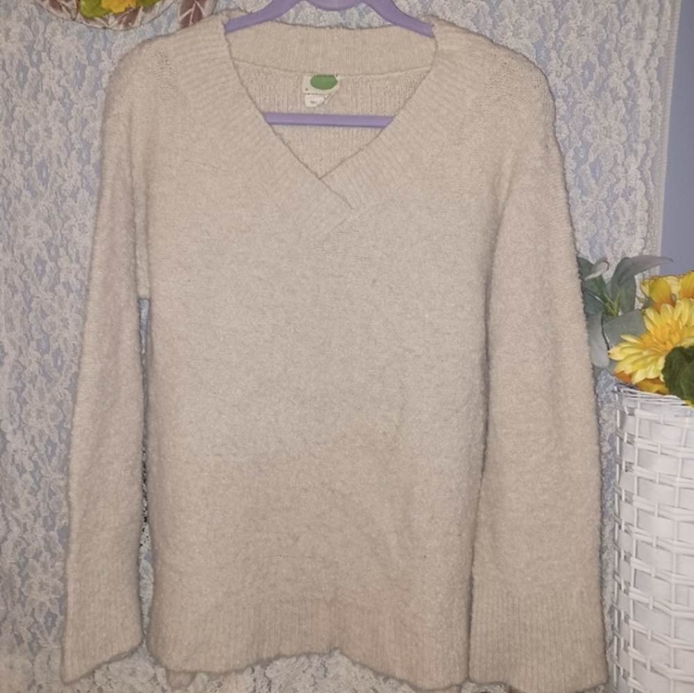 Anthropologie Women's Small soft Cream Merino wool/alpaca/nylon/spandex Sweater